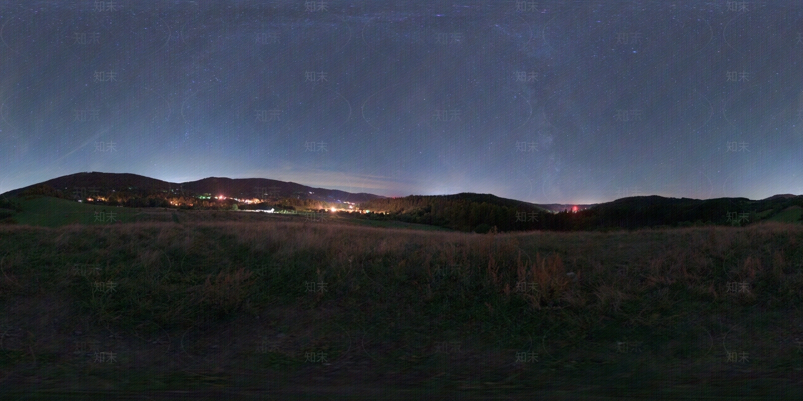 傍晚原野星空HDRI天空贴图下载【ID:1157452857】