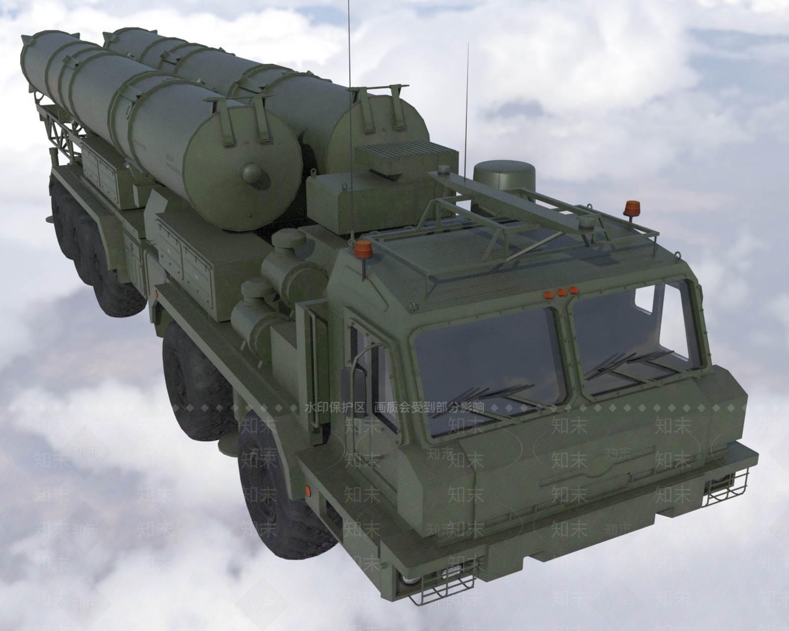 俄罗斯S500防空导弹车3D模型下载【ID:1157499841】