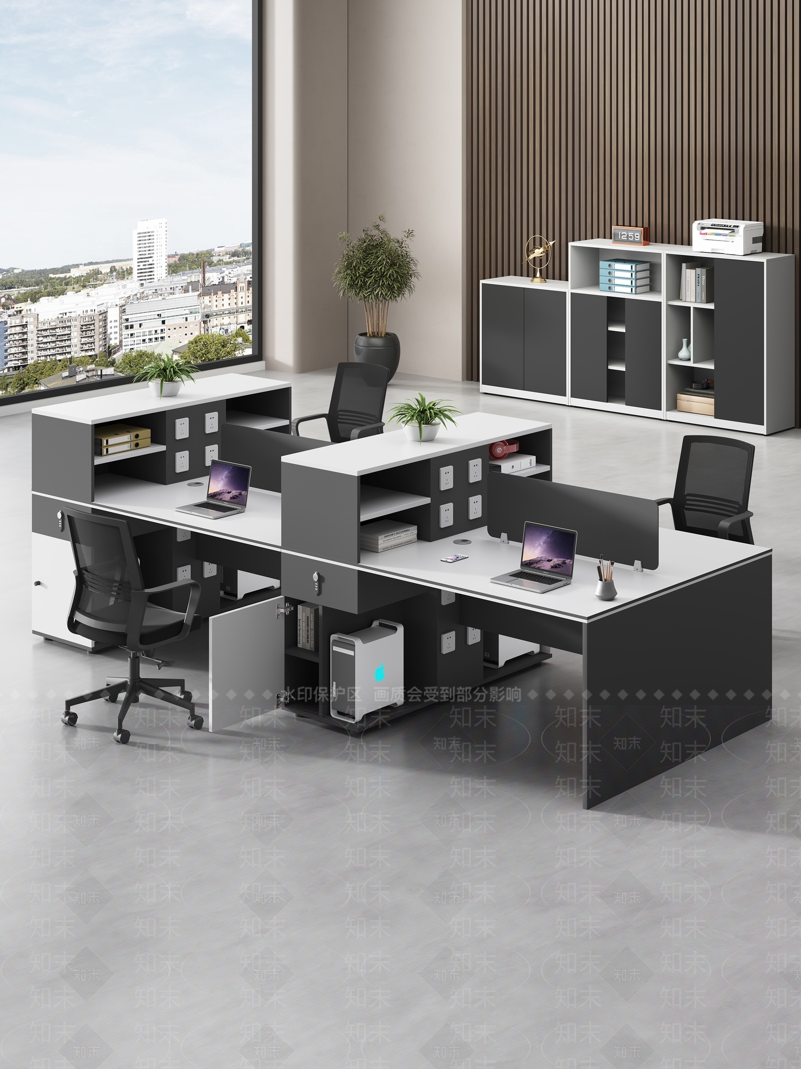 现代办公桌椅3D模型下载【ID:1157461334】