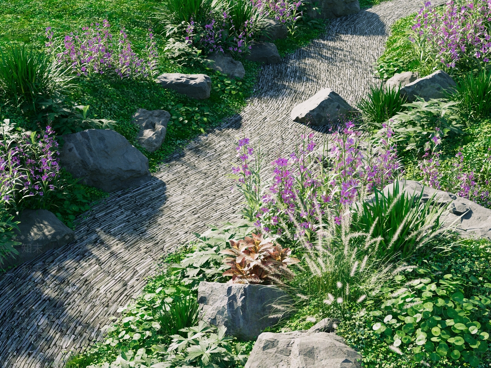 现代园路SU模型下载【ID:1157461421】