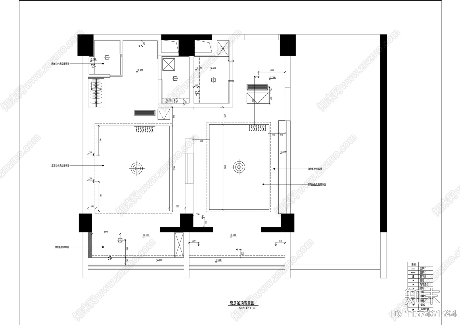 现代简约风格酒店家庭套间带阳台客房室内精装修cad施工图下载【ID:1157461594】