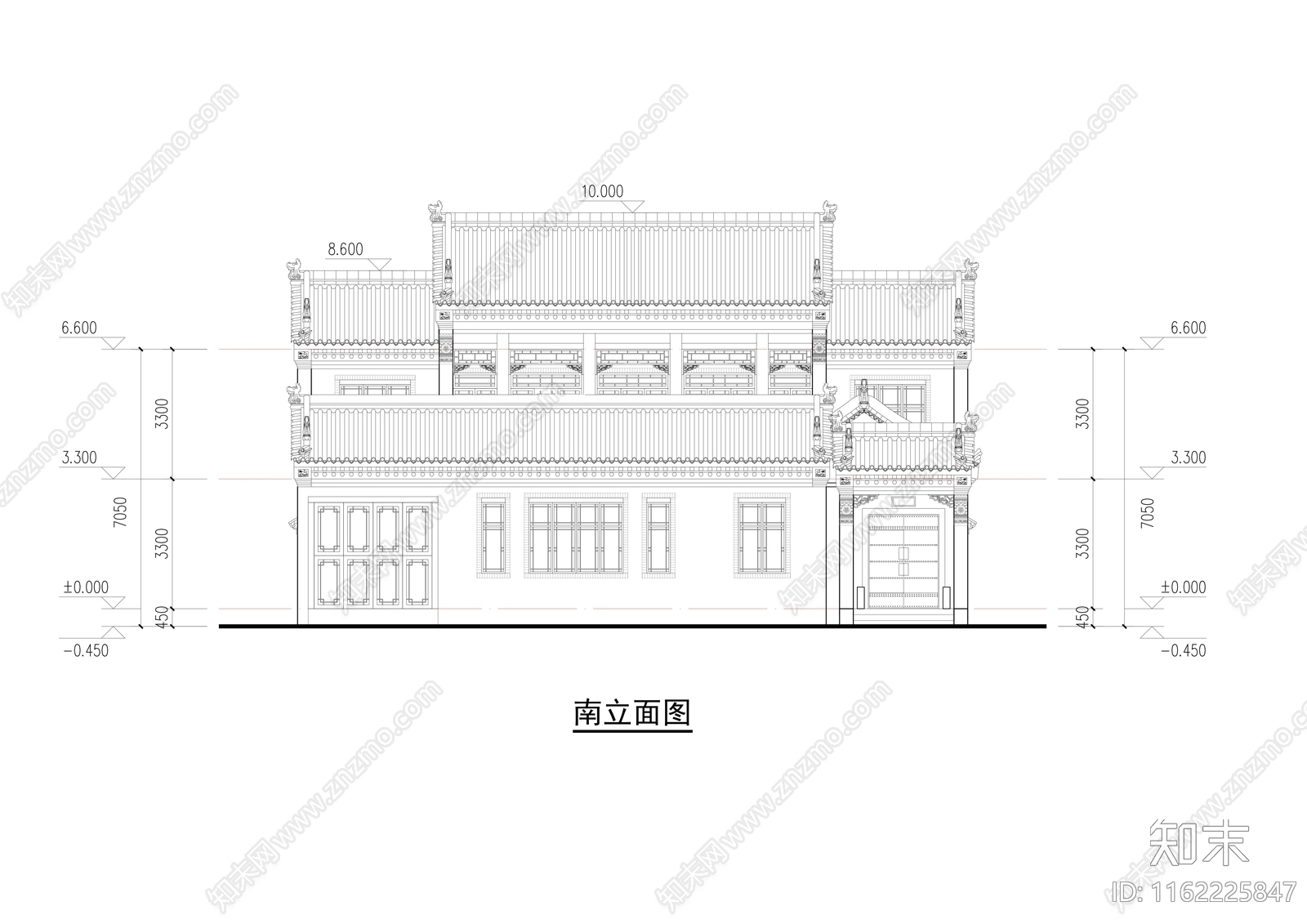 特色新中式合院图和效果图cad施工图下载【ID:1162225847】