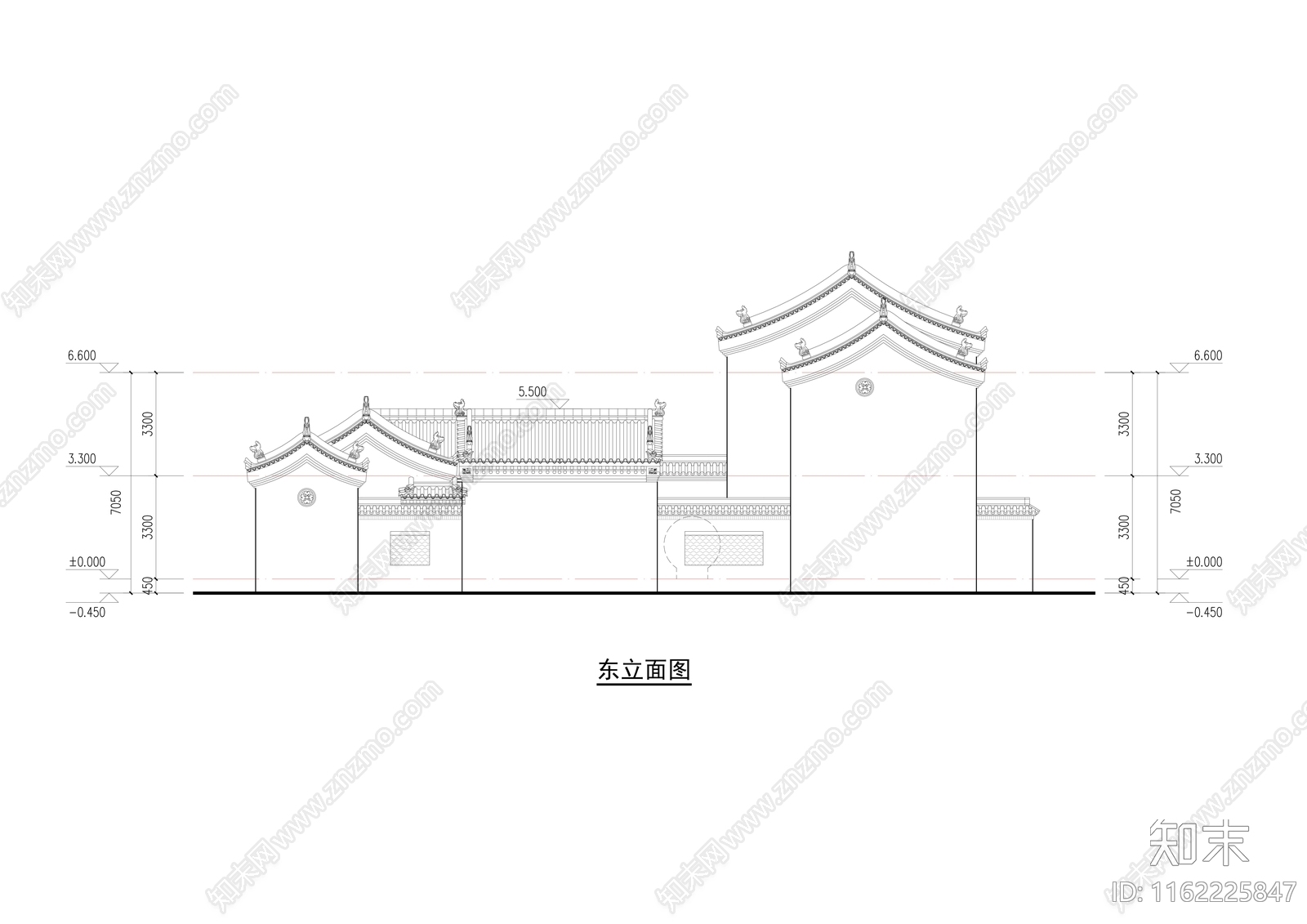 特色新中式合院图和效果图cad施工图下载【ID:1162225847】