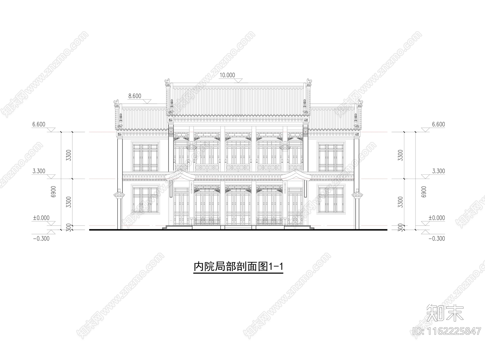 特色新中式合院图和效果图cad施工图下载【ID:1162225847】