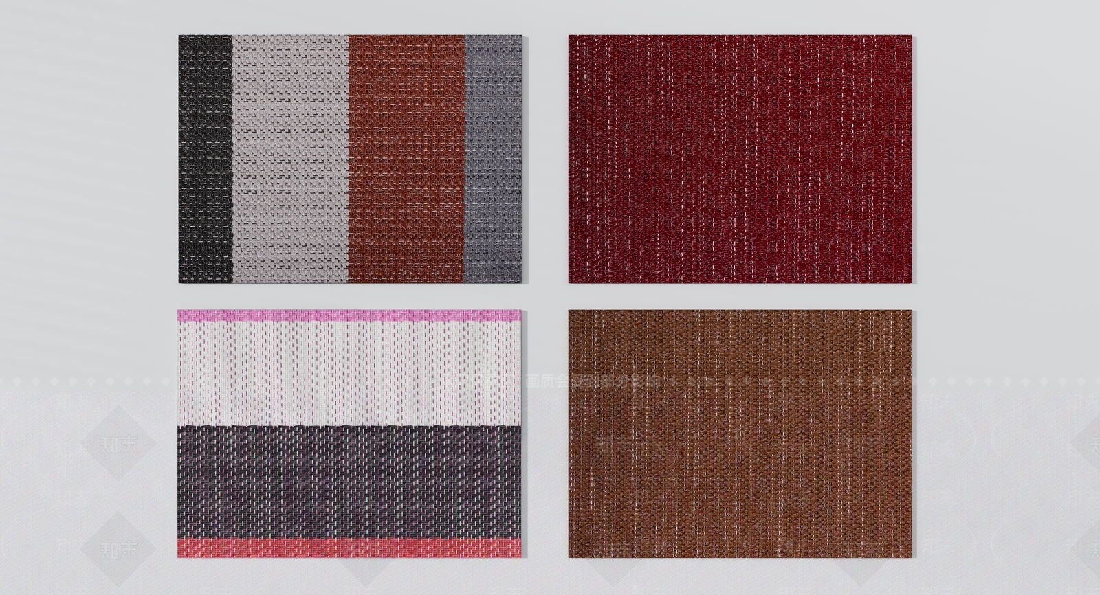 现代高级红灰色艺术暗纹地毯3D模型下载【ID:1157463548】