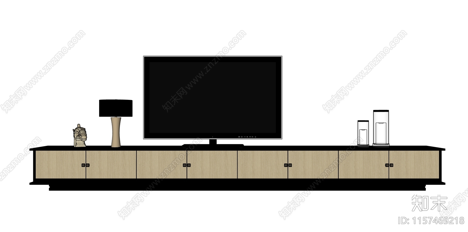 现代电视柜SU模型下载【ID:1157469218】