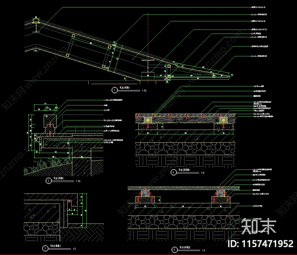 亲水景观亭CAcad施工图下载【ID:1157471952】