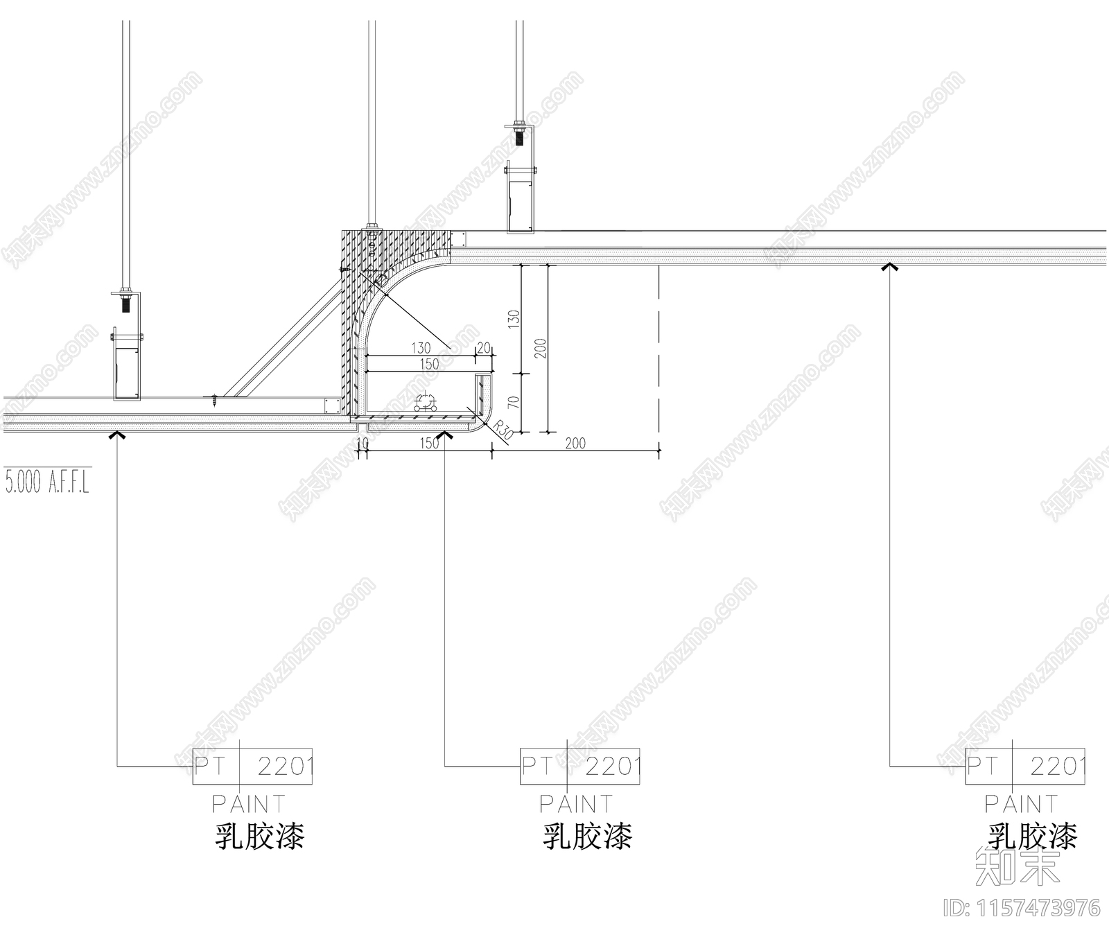 反光灯槽节点施工图下载【ID:1157473976】