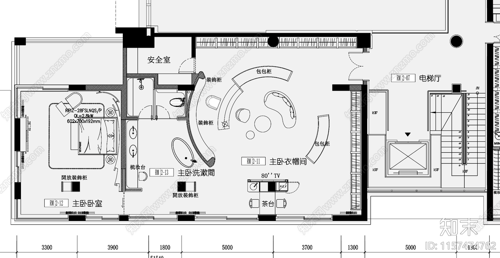 4500㎡别墅平面图设计图cad施工图下载【ID:1157474762】