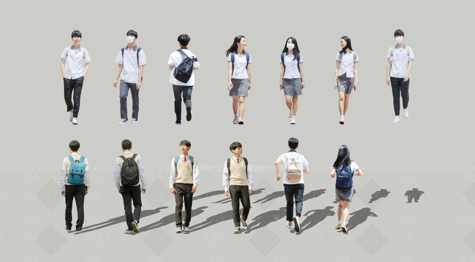 2D中学生高中生SU模型下载【ID:1157481537】
