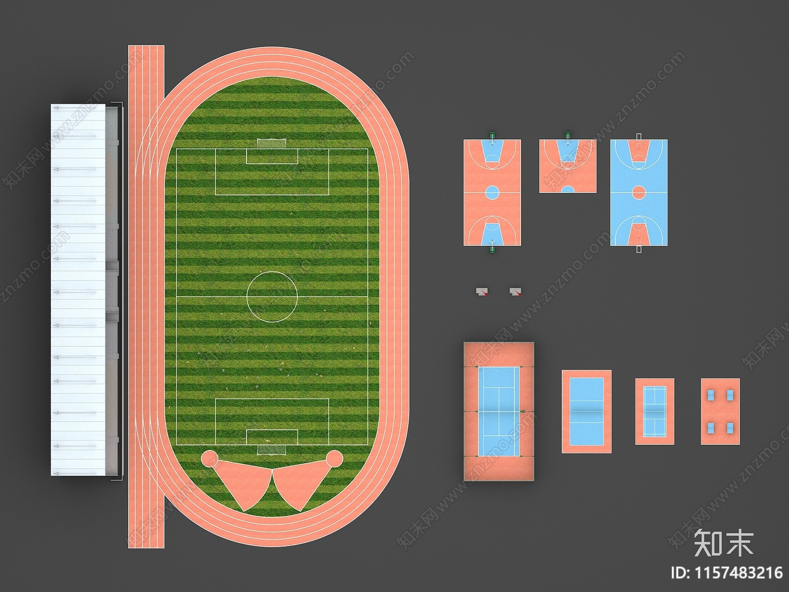 现代足球场3D模型下载【ID:1157483216】