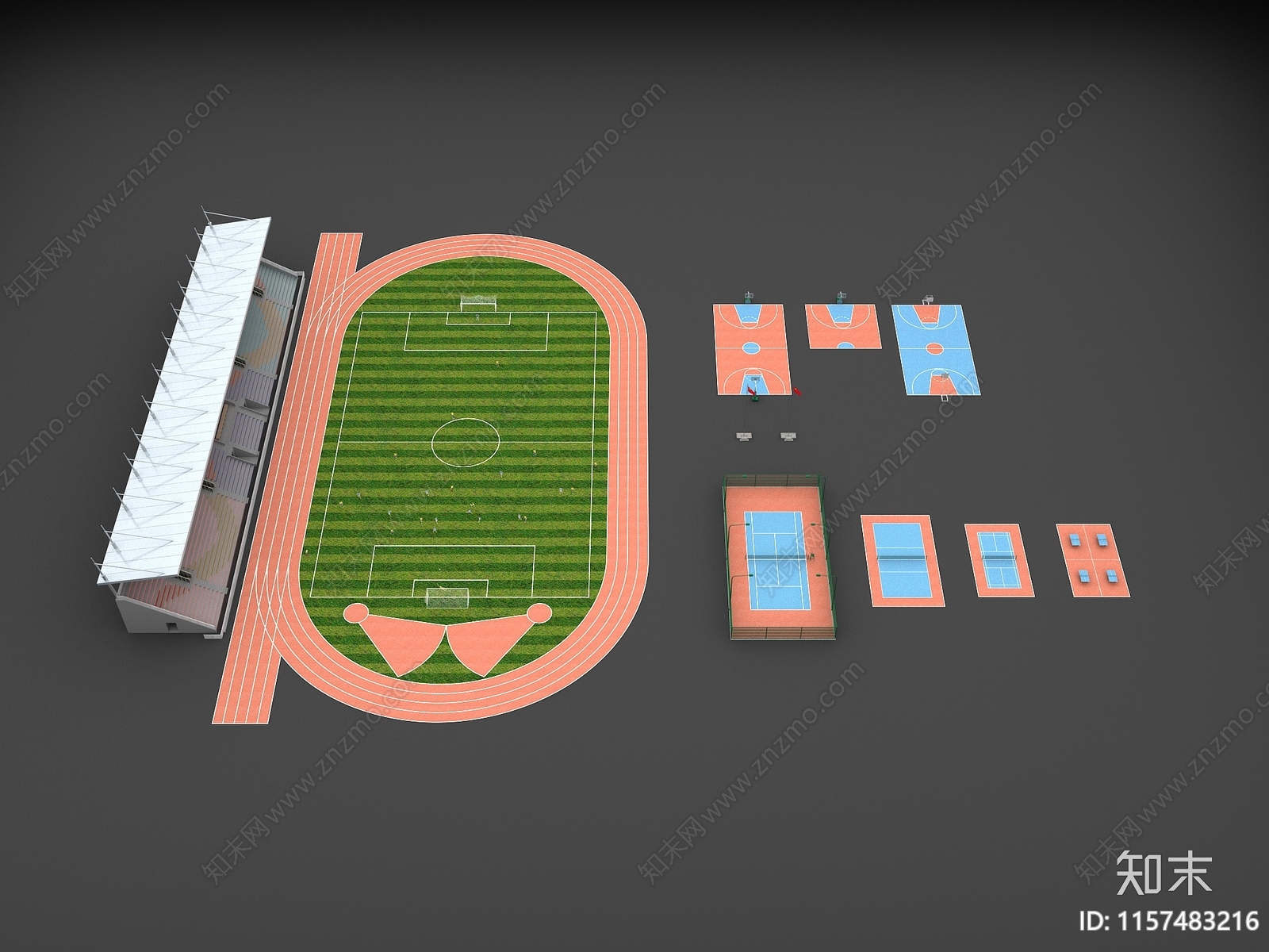 现代足球场3D模型下载【ID:1157483216】