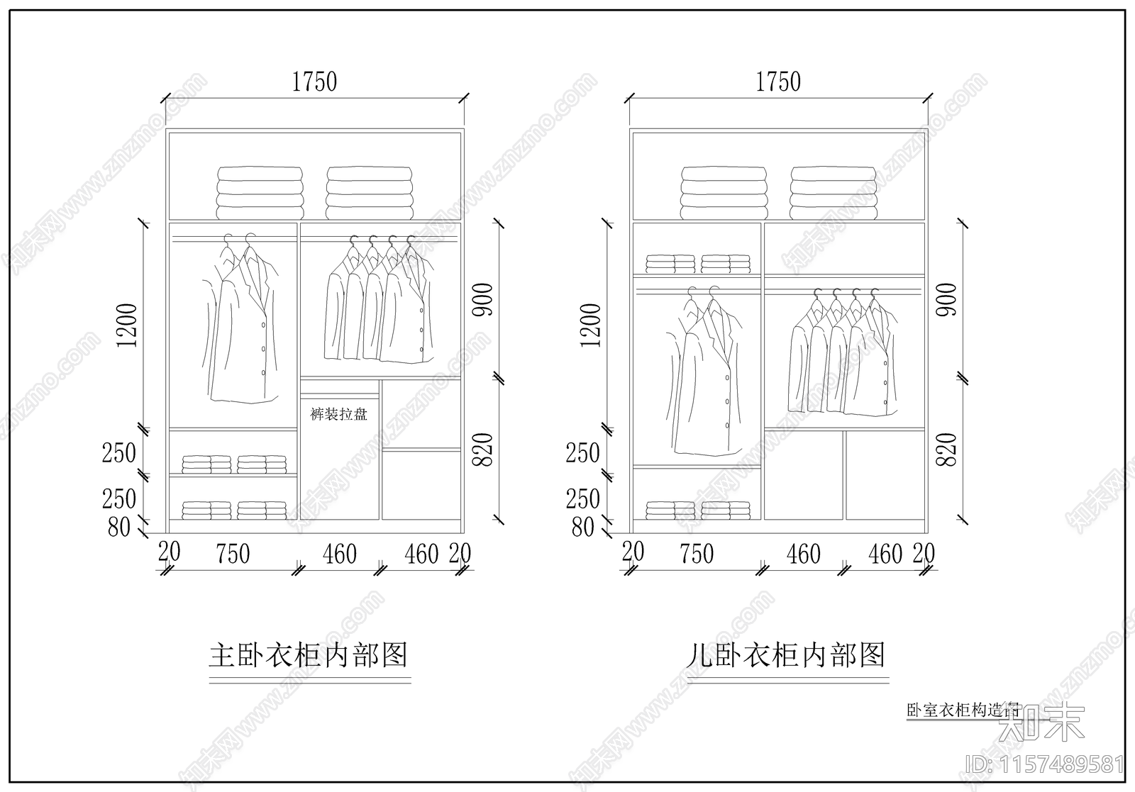 家装设计图cad施工图下载【ID:1157489581】