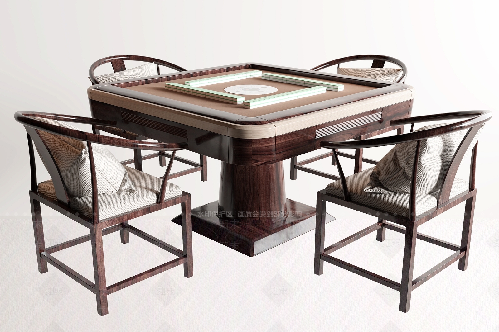 新中式麻将桌3D模型下载【ID:1157490148】