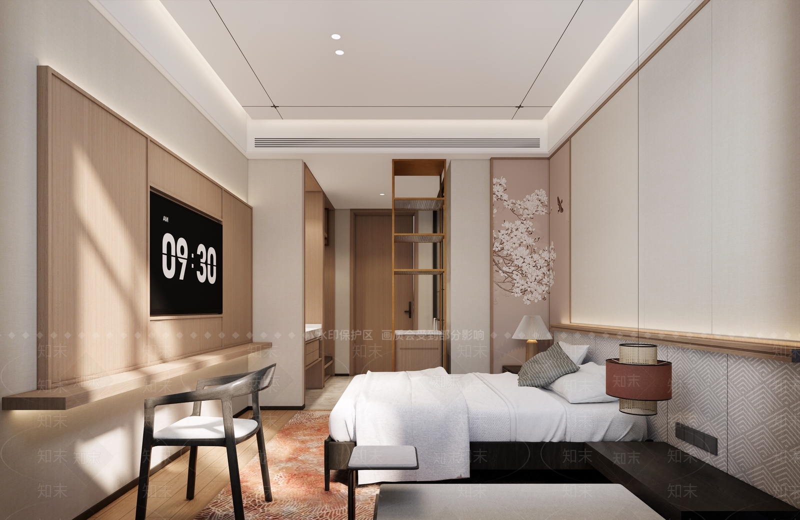 新中式酒店客房SU模型下载【ID:1157492203】