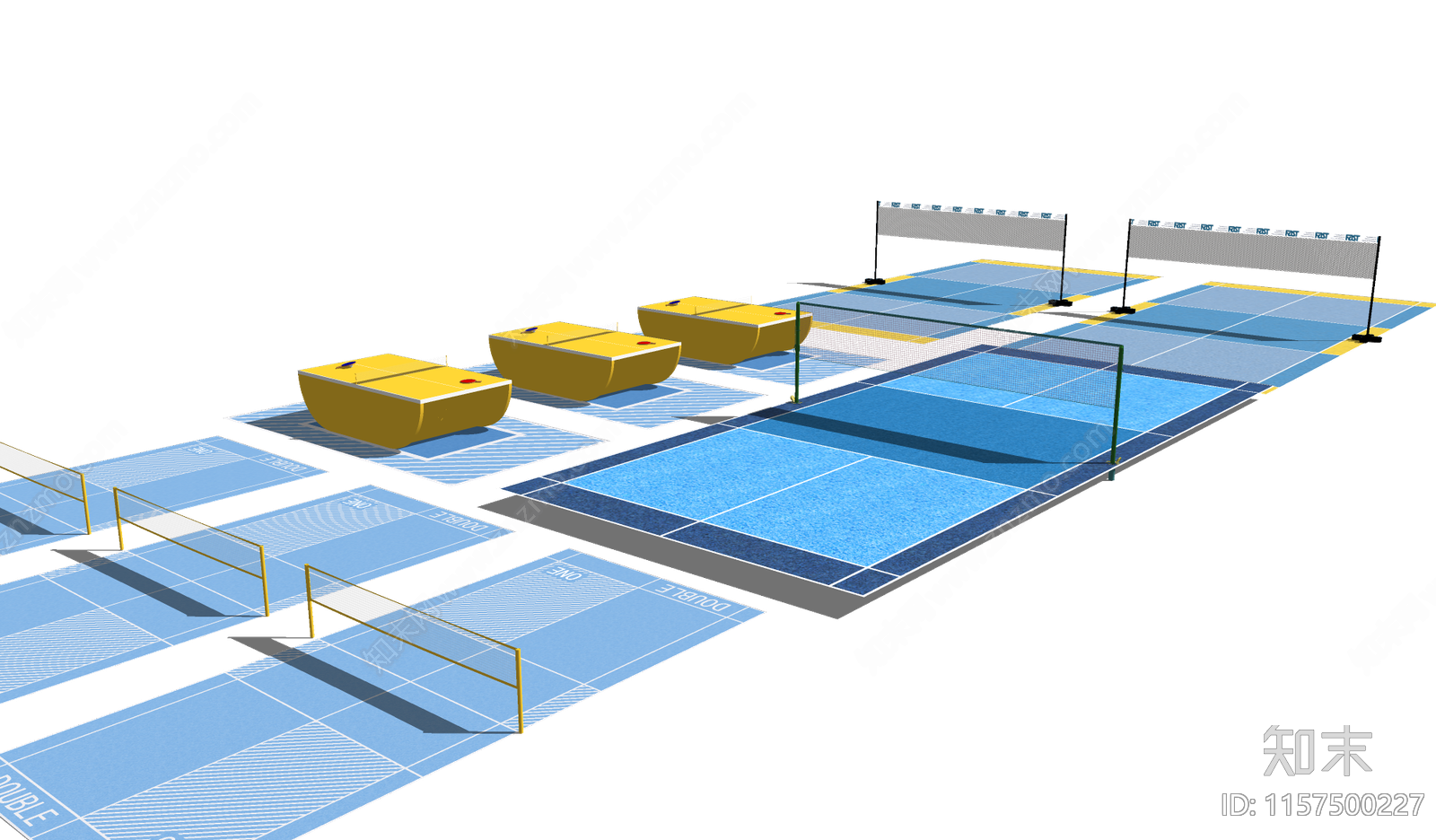 现代户外健身运动乒乓羽毛球场SU模型下载【ID:1157500227】