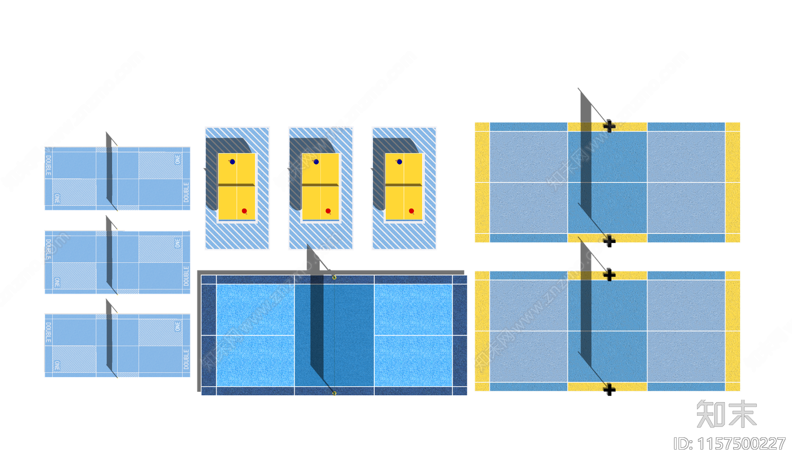 现代户外健身运动乒乓羽毛球场SU模型下载【ID:1157500227】