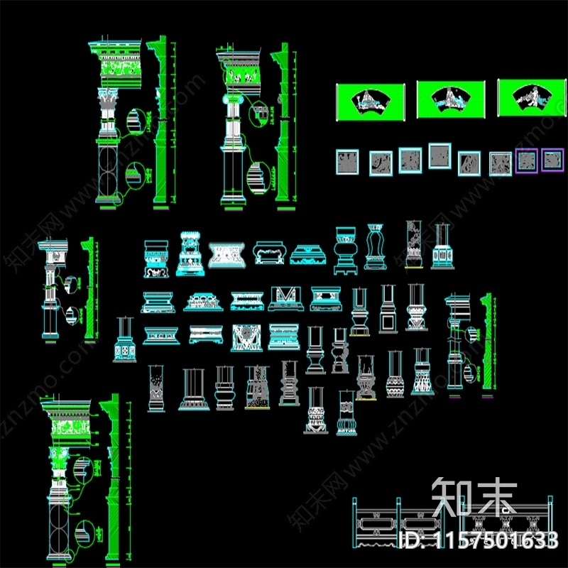 经典中式园林平立面图库cad施工图下载【ID:1157501633】
