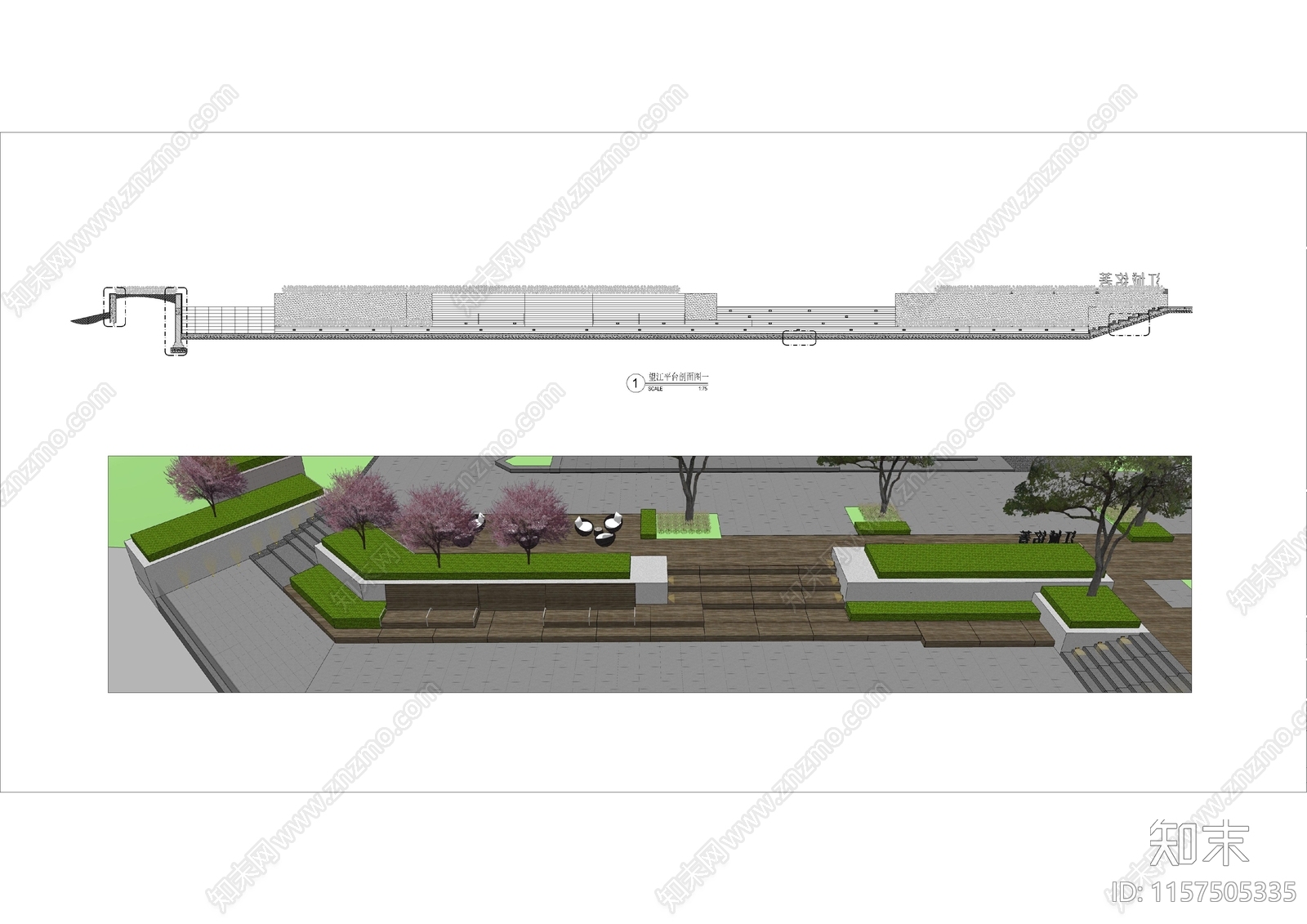 铭巴滨城名著项目示范区景观设cad施工图下载【ID:1157505335】