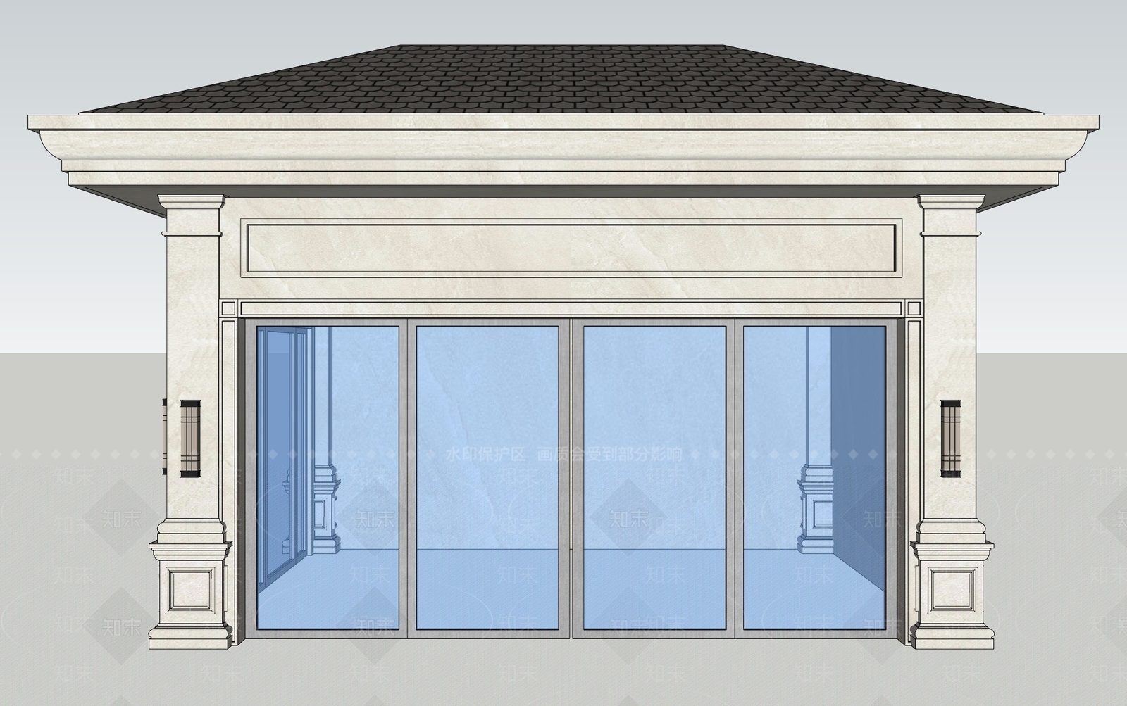 欧式庭院茶室SU模型下载【ID:1157508416】