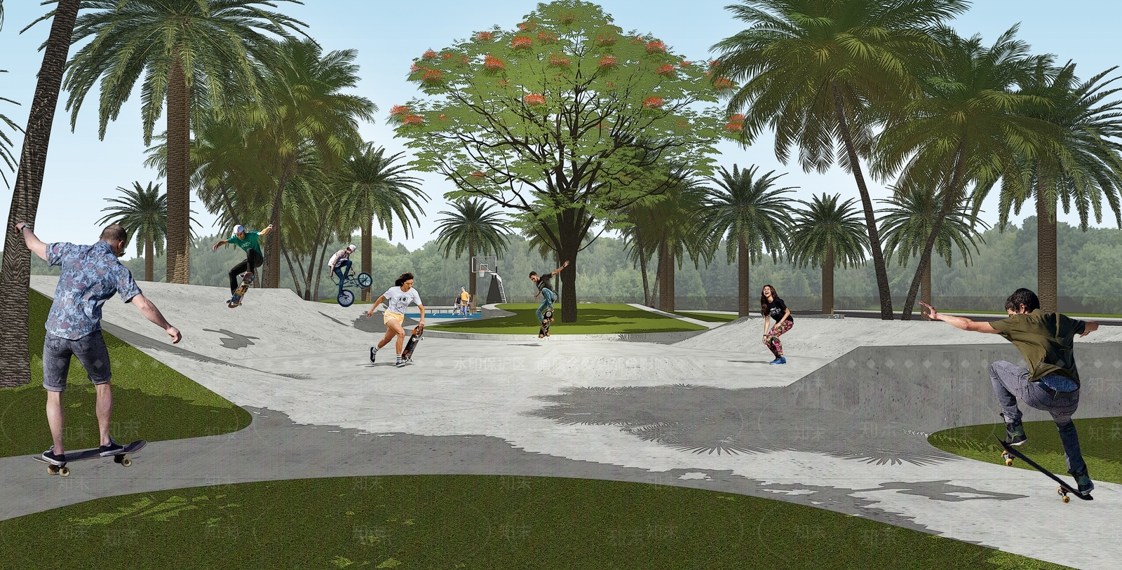 现代滑板公园SU模型下载【ID:1157511879】