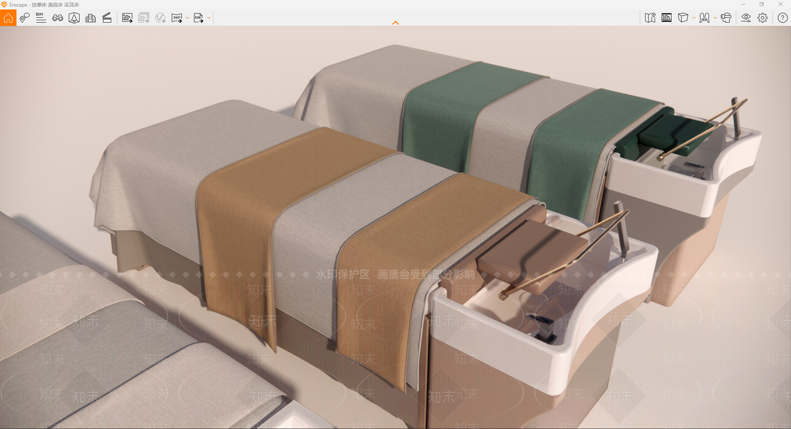现代洗头床SU模型下载【ID:1157714362】