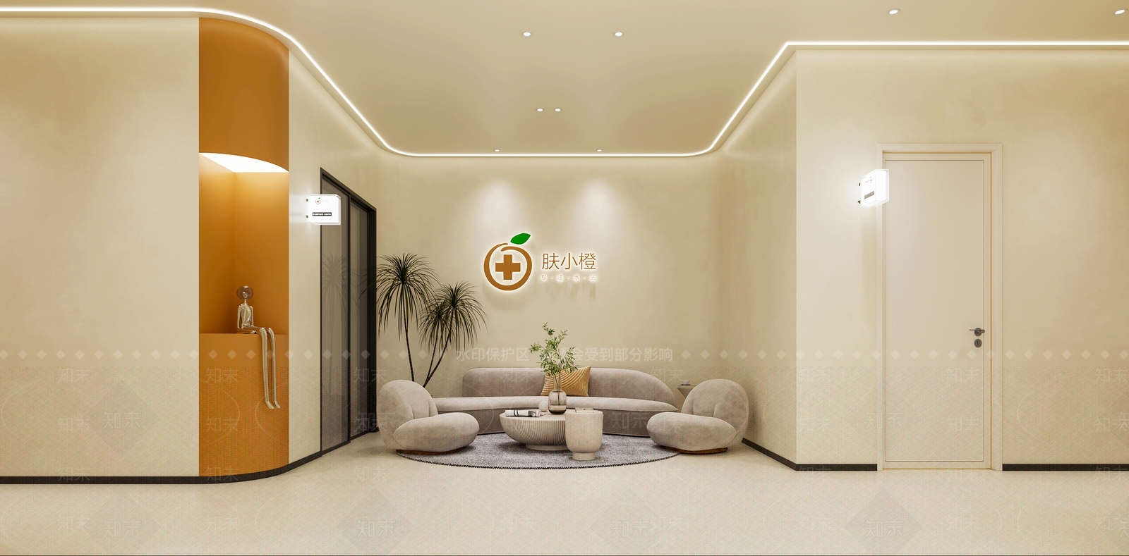 现代奶油风医疗SPA美容院3D模型下载【ID:1157520553】