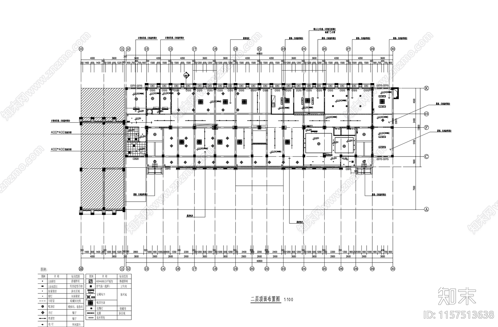 办公楼室内装修及展区cad施工图下载【ID:1157513638】