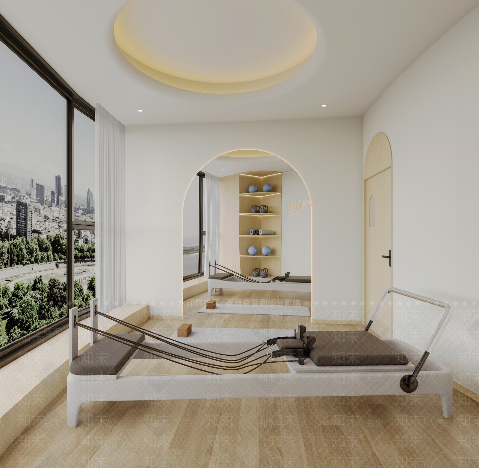现代瑜伽普拉提私教室3D模型下载【ID:1157513898】
