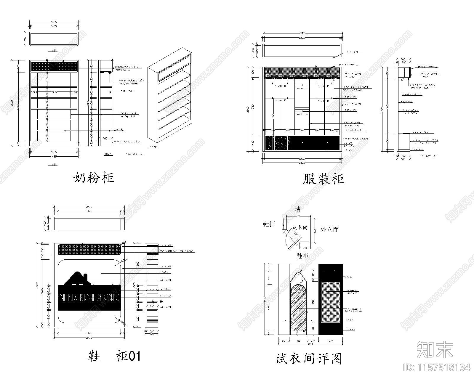 母婴店专卖店施工图下载【ID:1157518134】