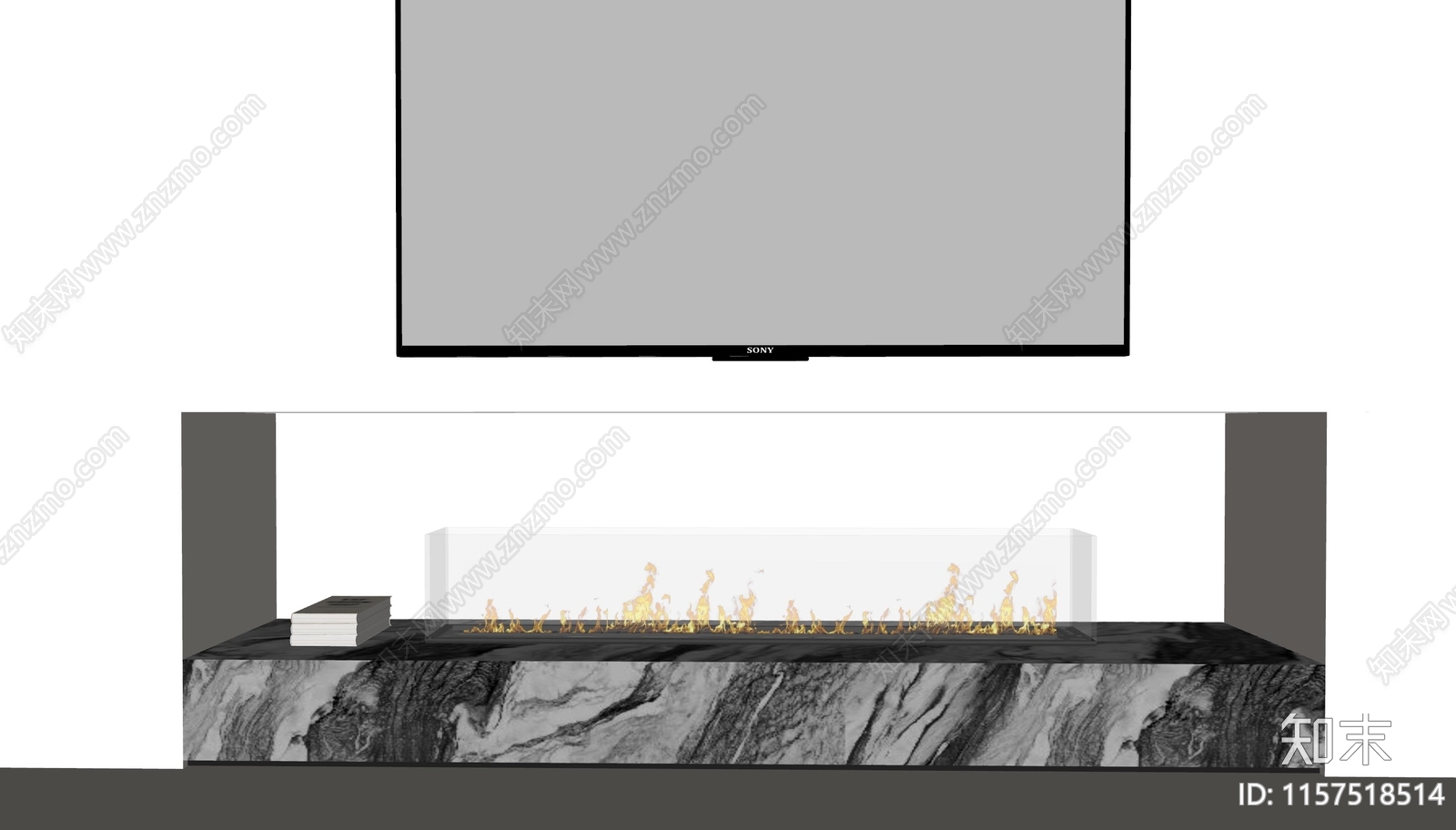 现代极简壁炉SU模型下载【ID:1157518514】