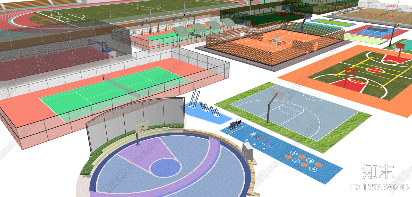 现代球场单体SU模型下载【ID:1157520235】