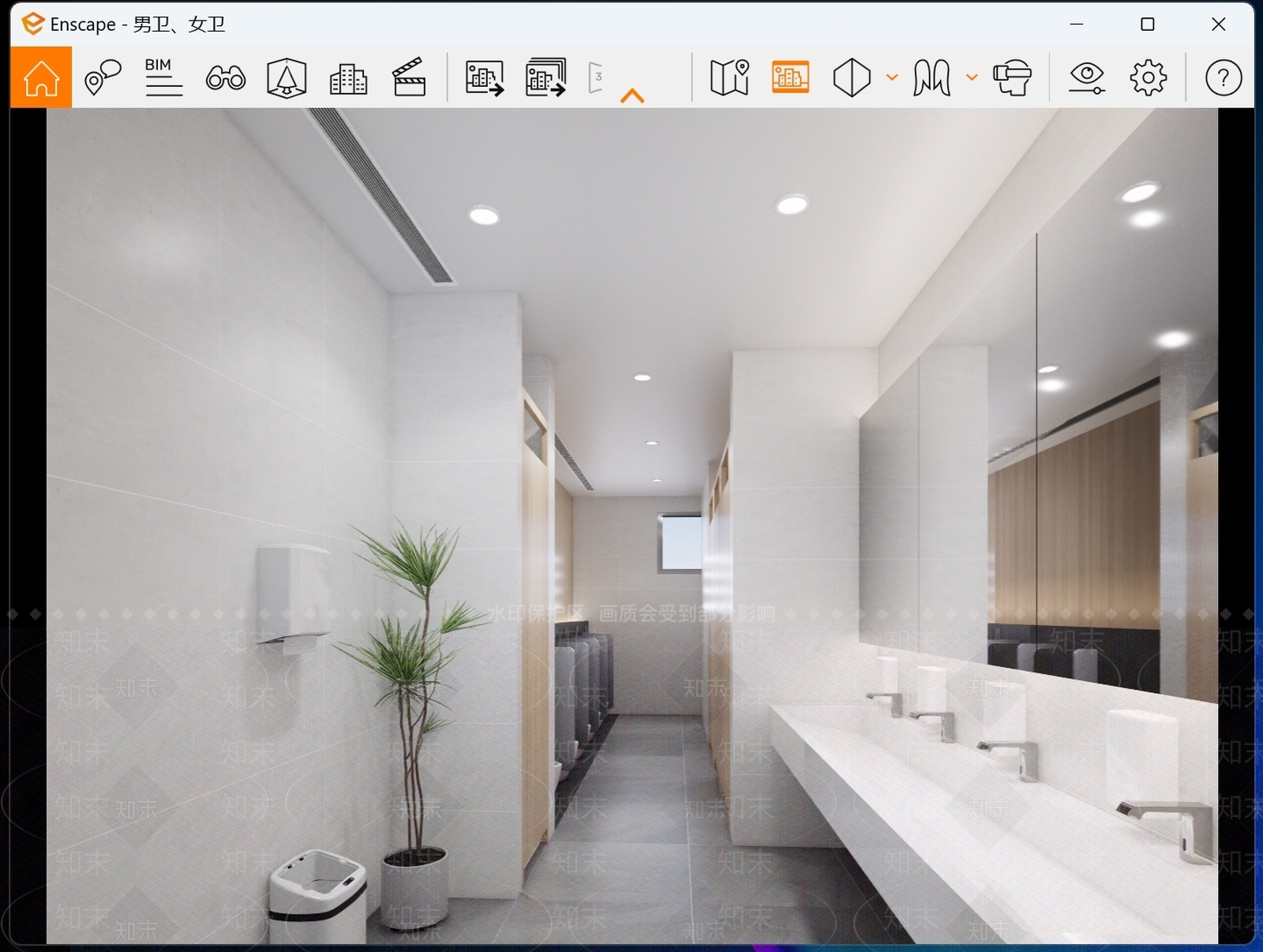 现代公共卫生间SU模型下载【ID:1157520063】