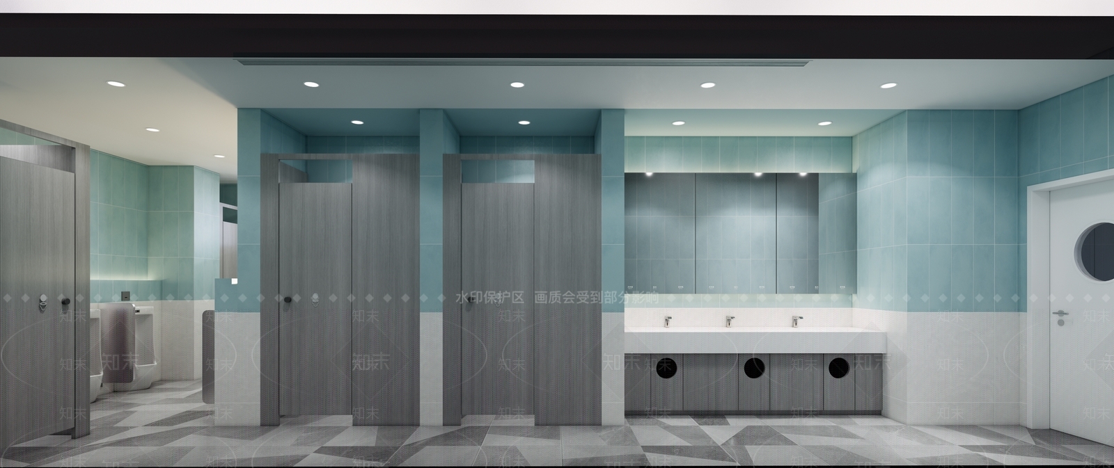 现代公共卫生间SU模型下载【ID:1157520526】