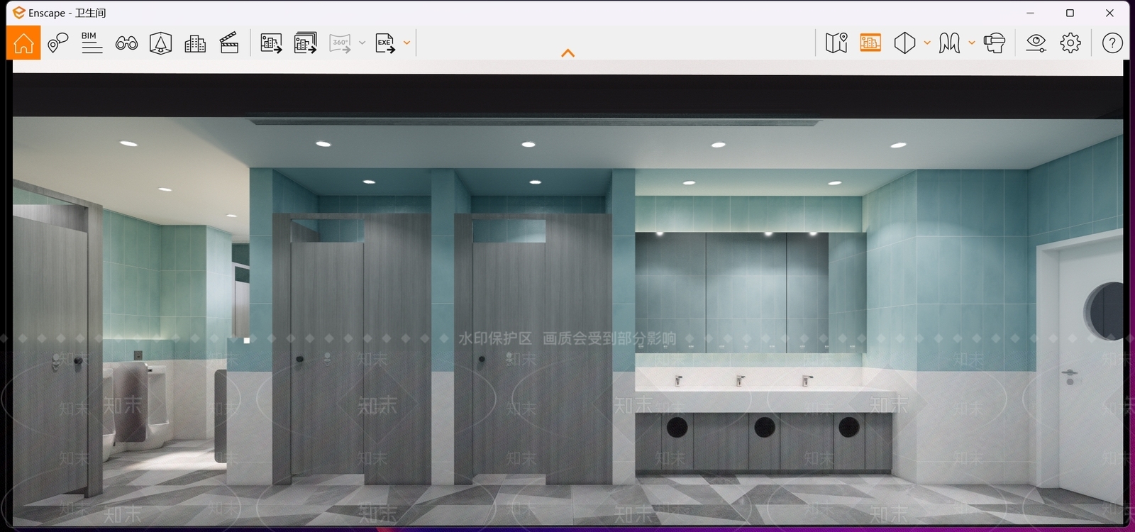现代公共卫生间SU模型下载【ID:1157520526】