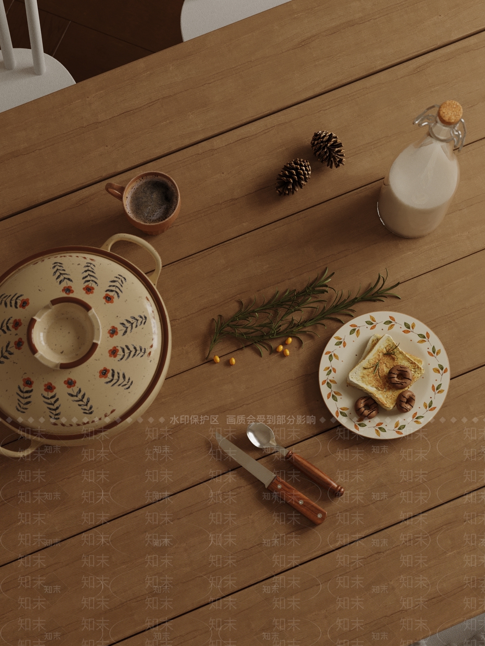 现代餐桌摆件3D模型下载【ID:1157523750】