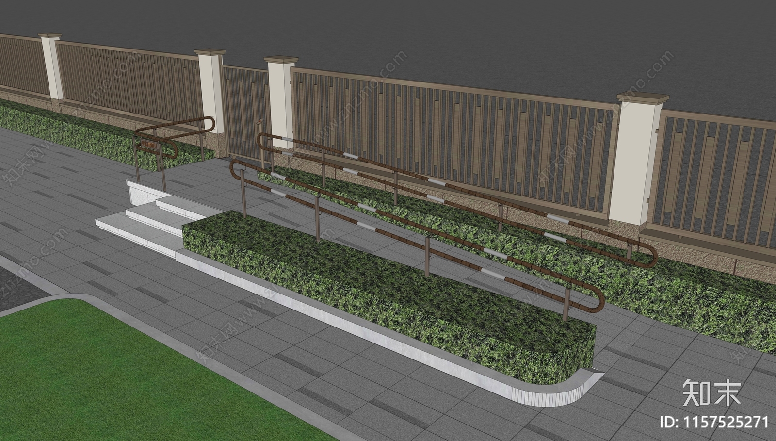 现代无障碍坡道SU模型下载【ID:1157525271】