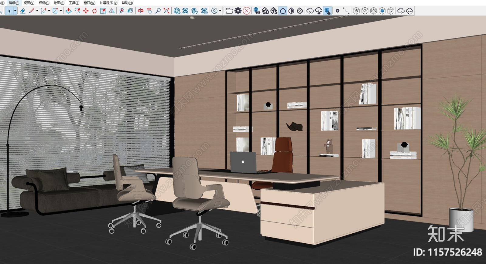 现代经理办公室SU模型下载【ID:1157526248】