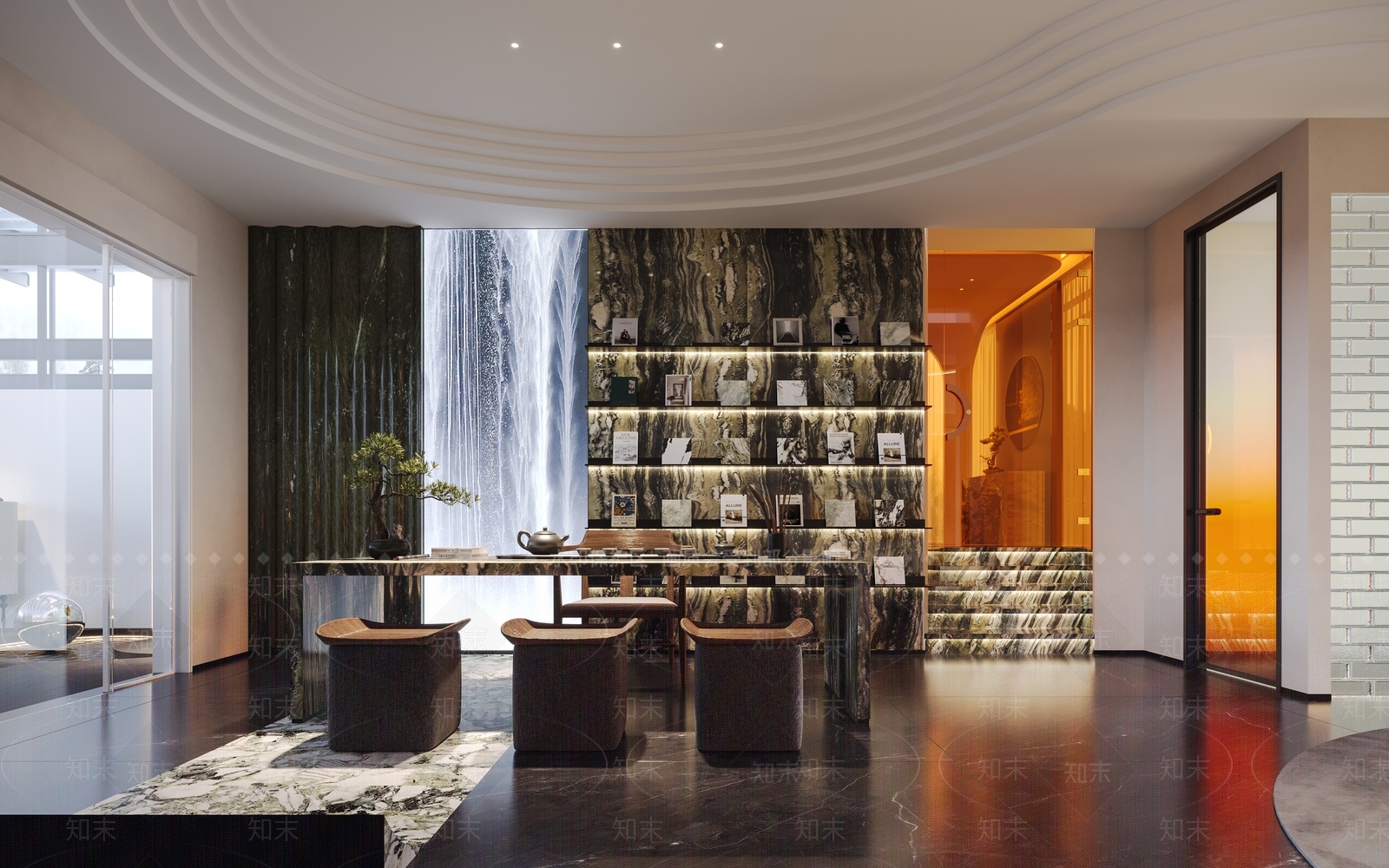 现代茶室店铺洽谈区3D模型下载【ID:1157526823】