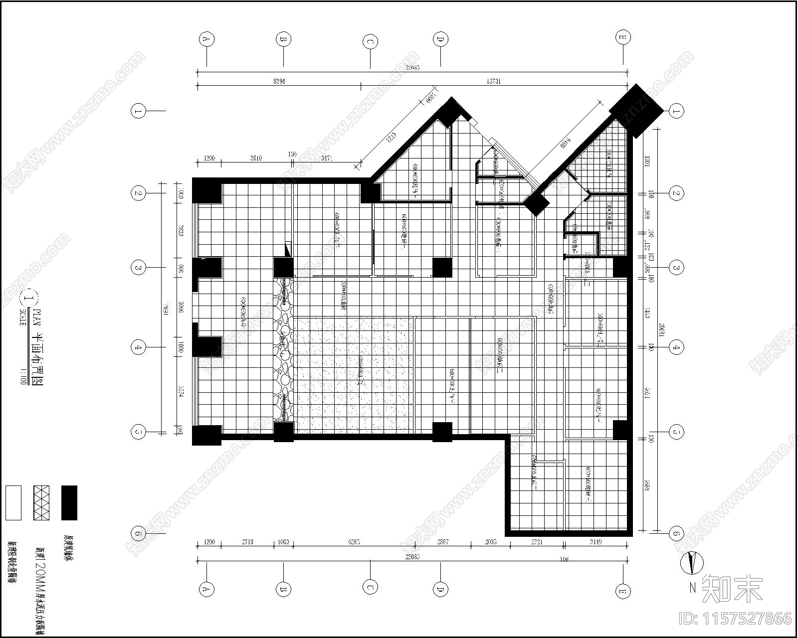 400㎡新中式风格中医诊所cad施工图下载【ID:1157527866】