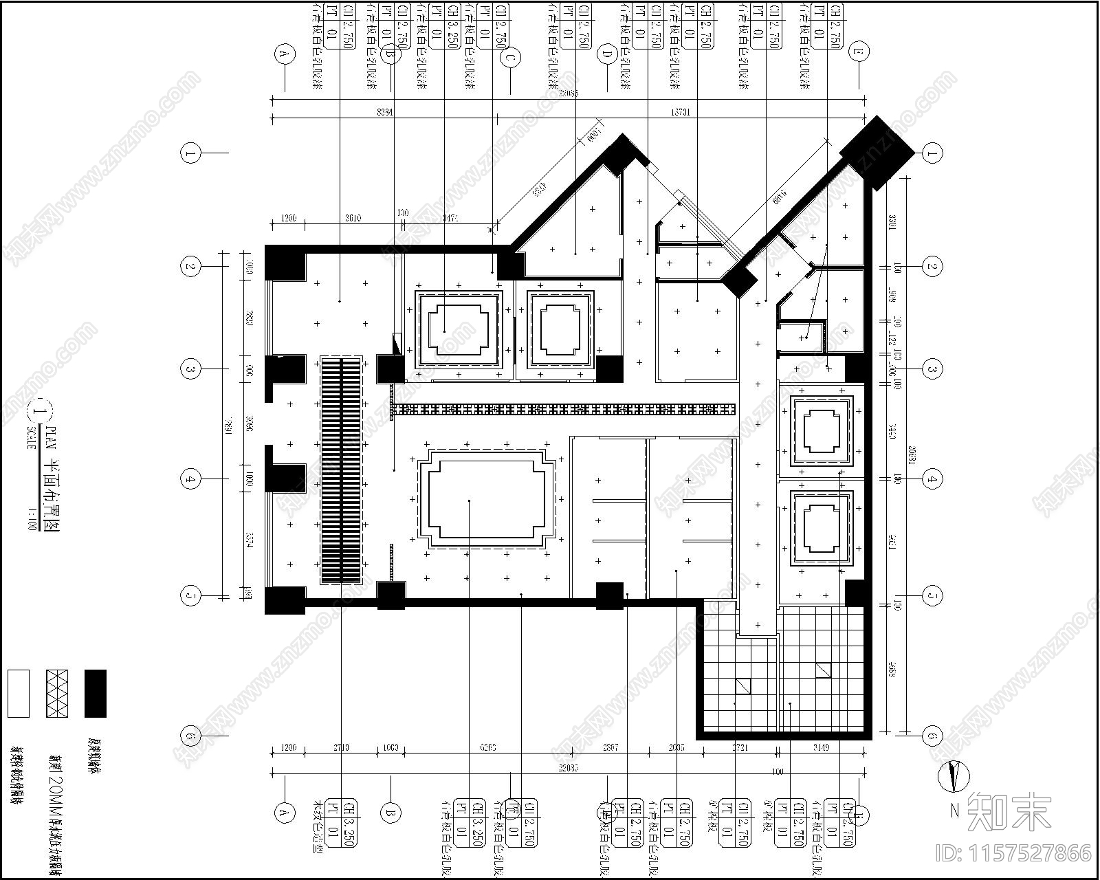 400㎡新中式风格中医诊所cad施工图下载【ID:1157527866】