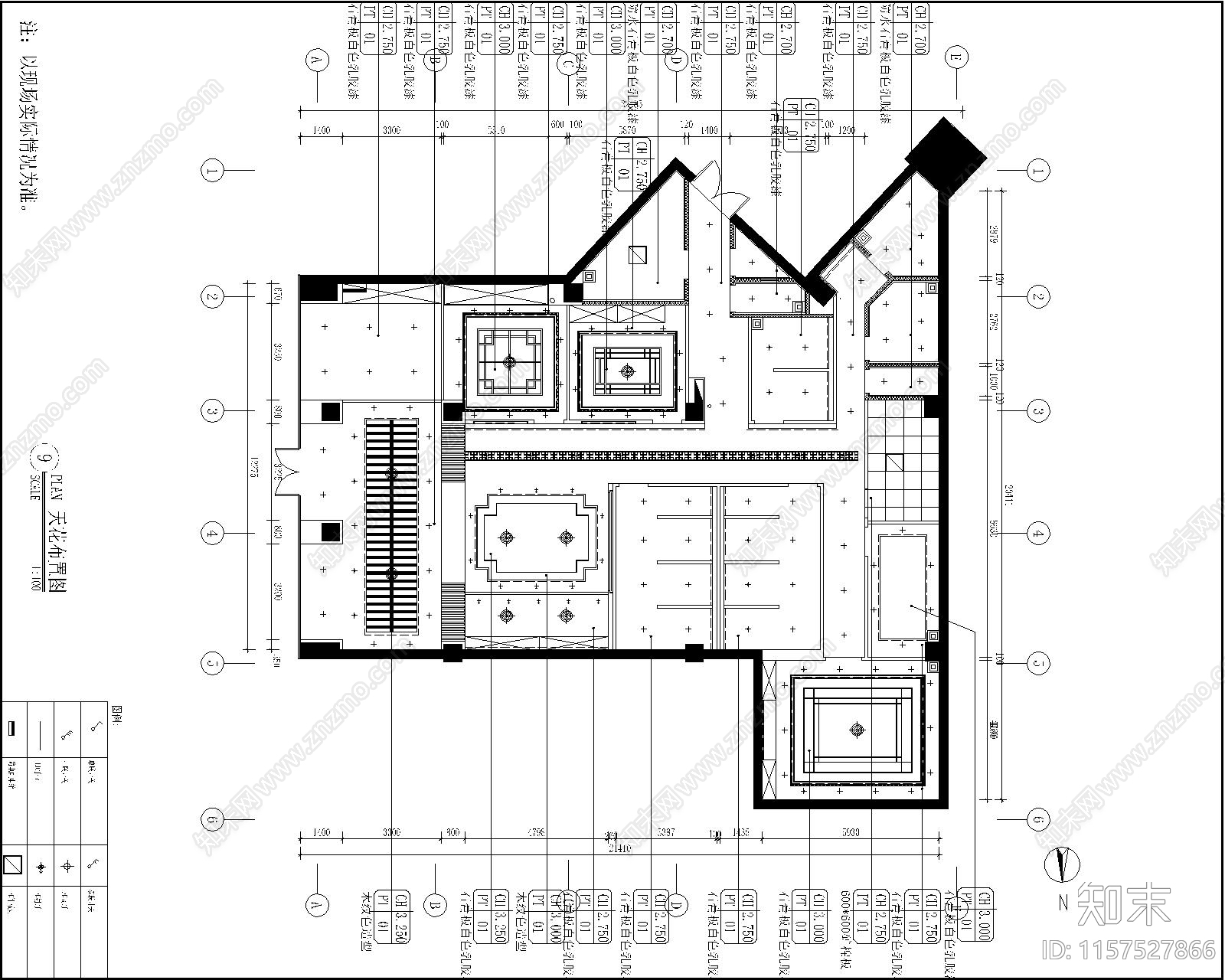 400㎡新中式风格中医诊所cad施工图下载【ID:1157527866】