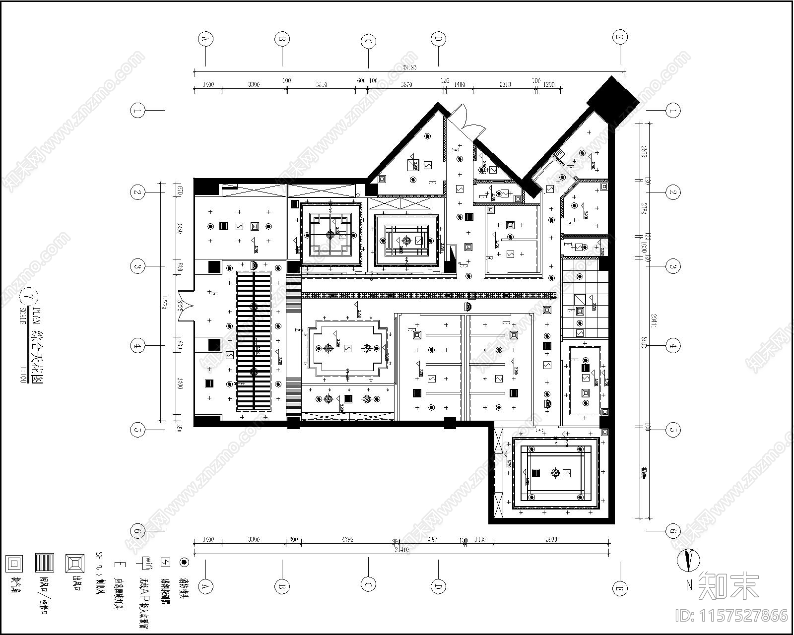 400㎡新中式风格中医诊所cad施工图下载【ID:1157527866】