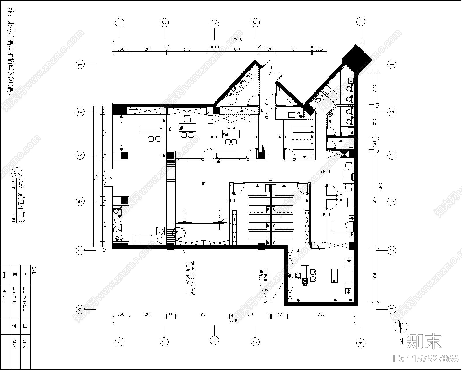 400㎡新中式风格中医诊所cad施工图下载【ID:1157527866】