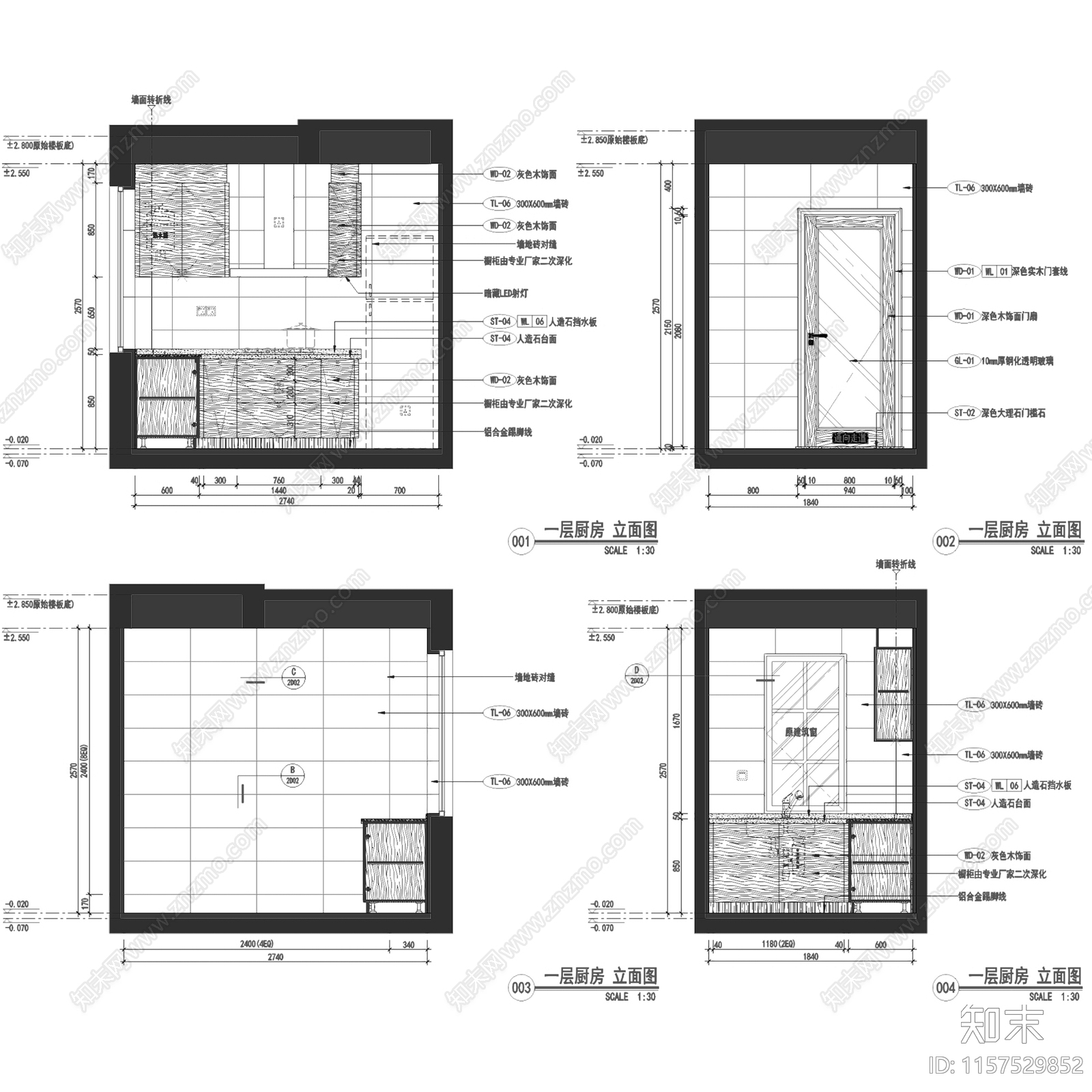 美式现代上海绿地启东DS2样板间室内家装cad施工图下载【ID:1157529852】