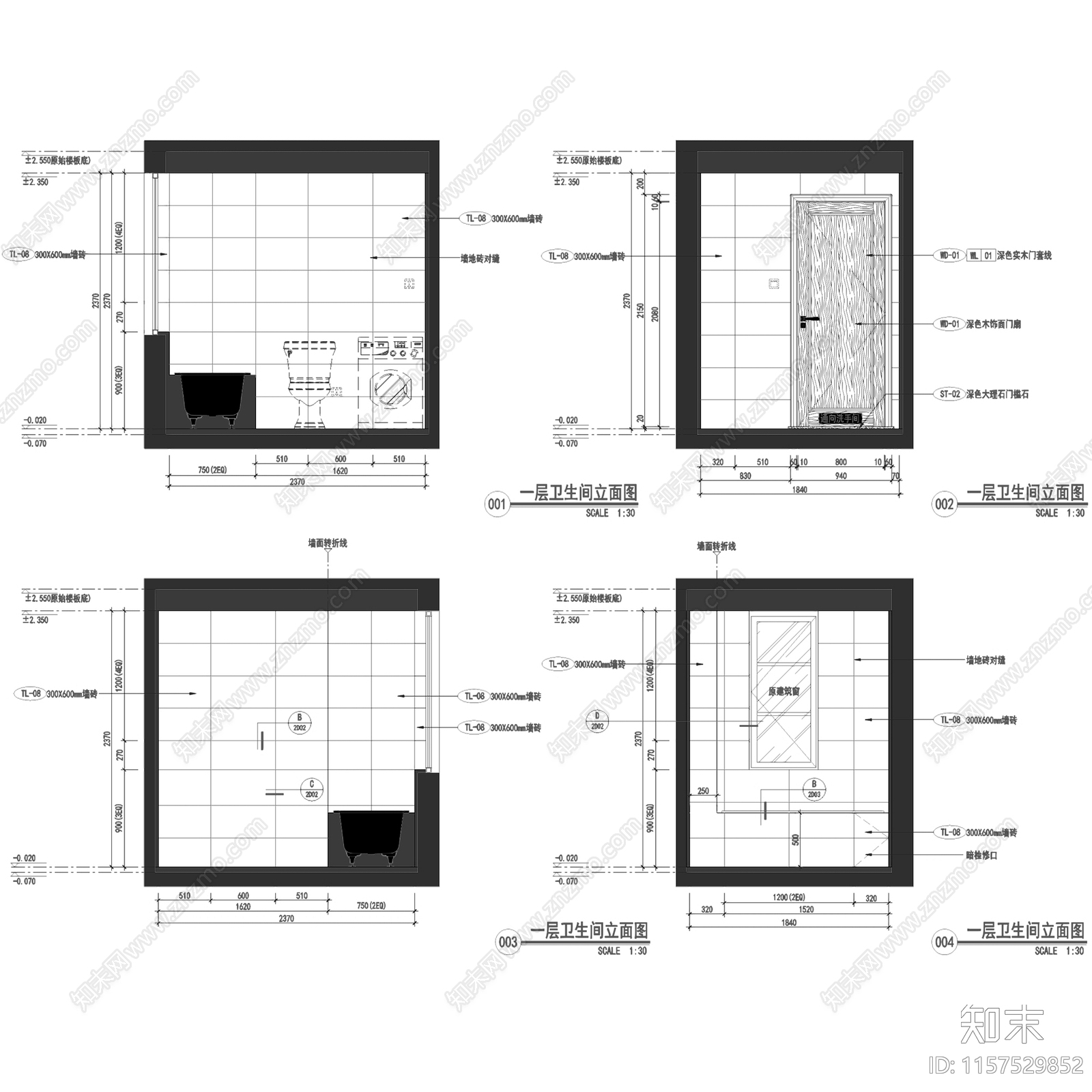 美式现代上海绿地启东DS2样板间室内家装cad施工图下载【ID:1157529852】
