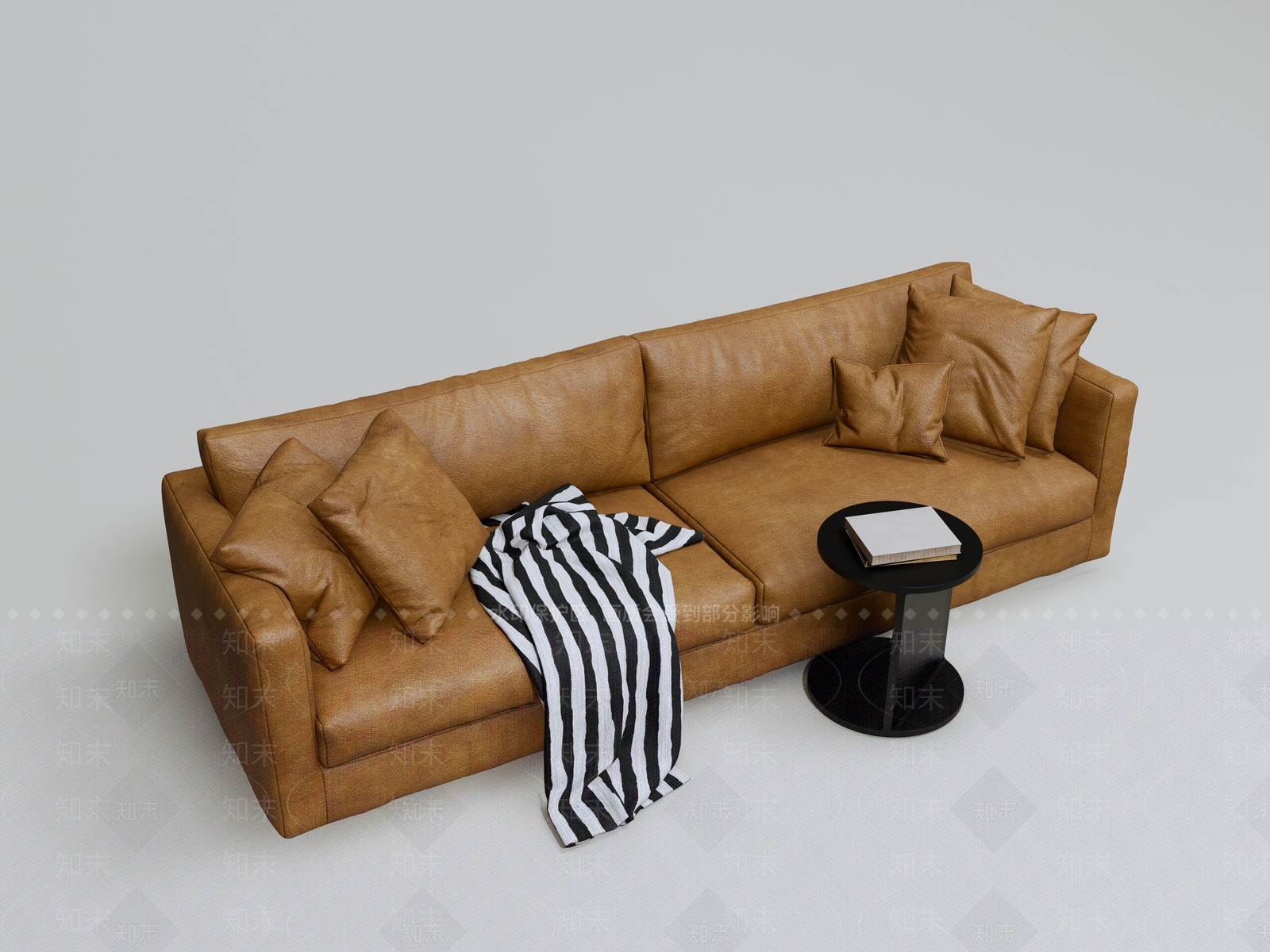 现代皮质双人沙发SU模型下载【ID:1157531664】