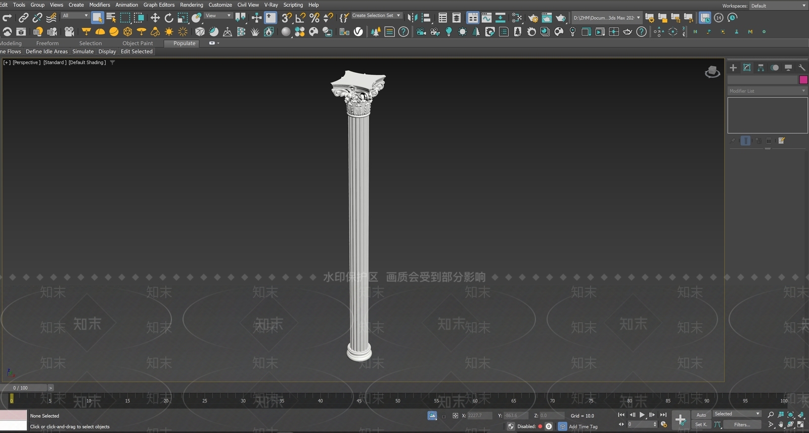 欧式古典石膏柱3D模型下载【ID:1157532764】