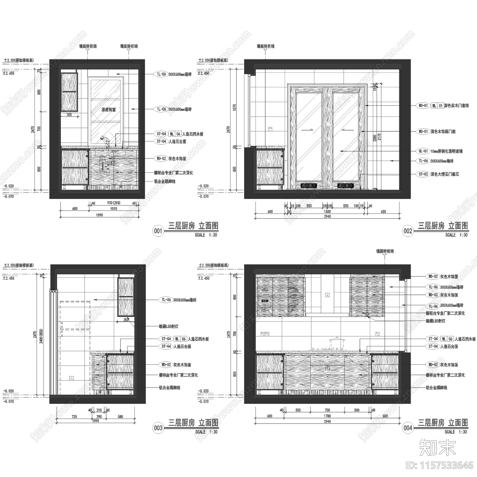 简欧现代上海绿地启东复式样板间室内家装cad施工图下载【ID:1157533646】