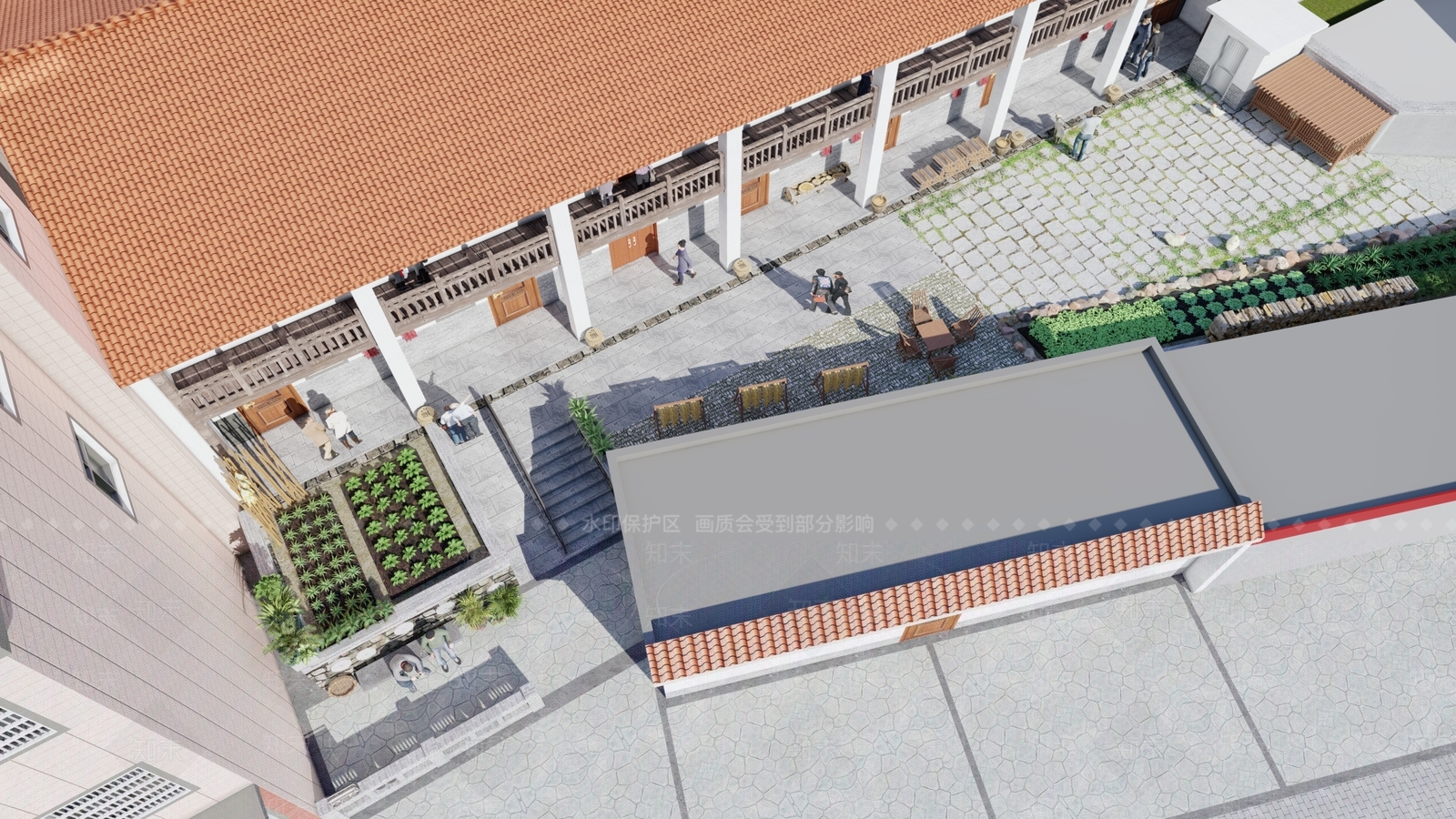 新中式乡村院落改造SU模型下载【ID:1157537809】